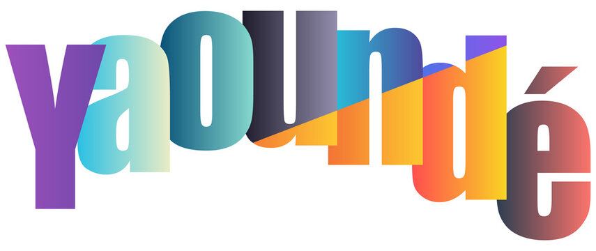 Colorful Gradient Text Logo Style Yaounde City Name Design