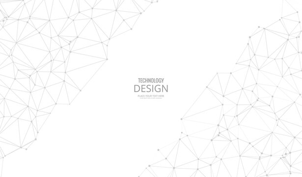 Abstract white technology background with plexus network
