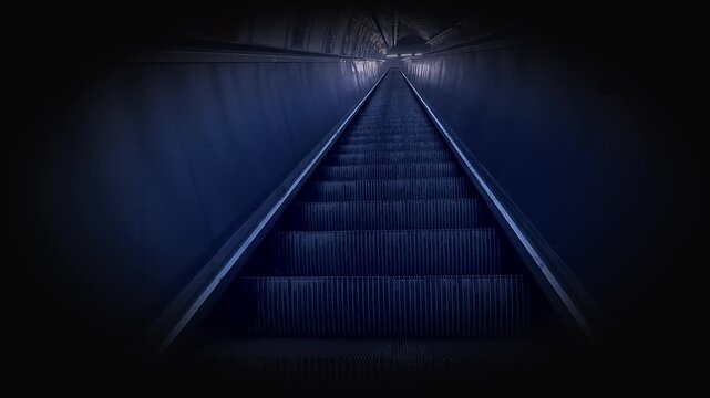 Rolltreppe - Tunnel mit dramatischer Perspektive, Fortschritt, Aufstieg, Bewegung, Weg, Richtung, Wachstum, Business, Finanzen, Technologie, Zukunft, Markttrends, Geschwindigkeit, Mobilit&auml;t, Karriere,
