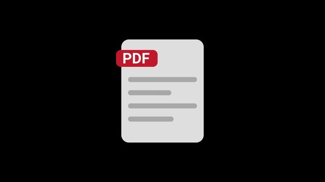 document file icon animation on black background. Search engine optimization and digital marketing symbol for business.