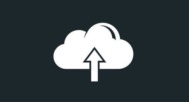 Cloud with upward pointing arrow icon.