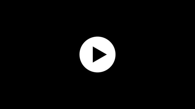 Video play icon for website and mobile design animation on black background.With video play button video animation.glowing play button animation.Motion graphics of play button concept.