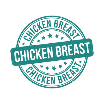 Chicken breast stamp graphic in teal and white