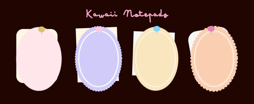 Pastel Cute Notepad Frame Vector Set