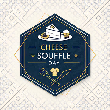 Modern luxury emblem for cheese souffle.