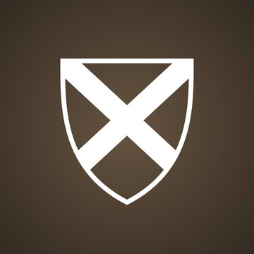 Monochromatic shield with flag of Scotland or Tenerife