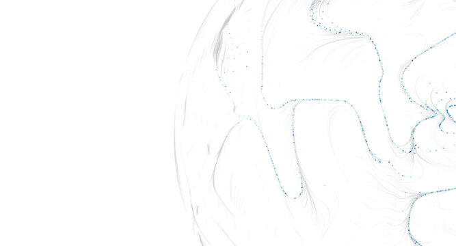 Abstract design featuring flowing lines and dots on a white background, evoking feelings