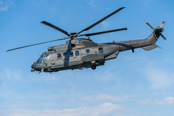 Black painted modern military transport helicopter in Hungary © ZenitX