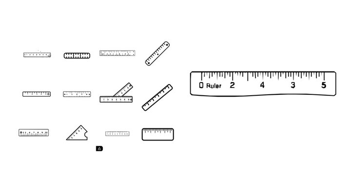 Ruler Outline Icon Simple UI Measurement Tool