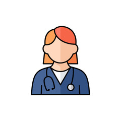 Fototapeta premium Female Doctor Medical Professional Illustration.