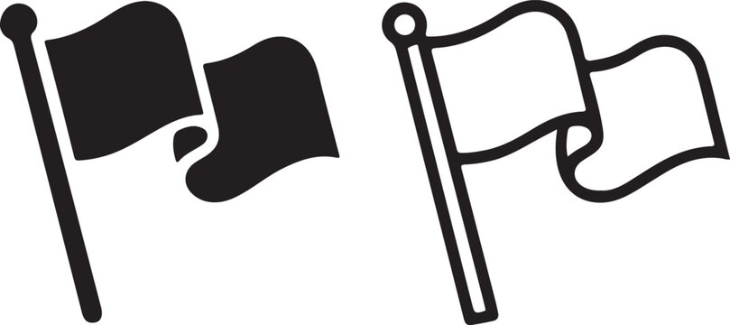 Two flag icons isolated on white background, simple vector design.