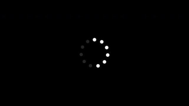 Dotted Loading Spinner Loop Animation on Transparent Background