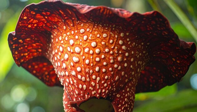 Close-up of Rafflesia arnoldii, the world's largest parasitic flower in detail