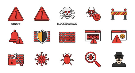 Computer security icons and symbols. © Yasmin
