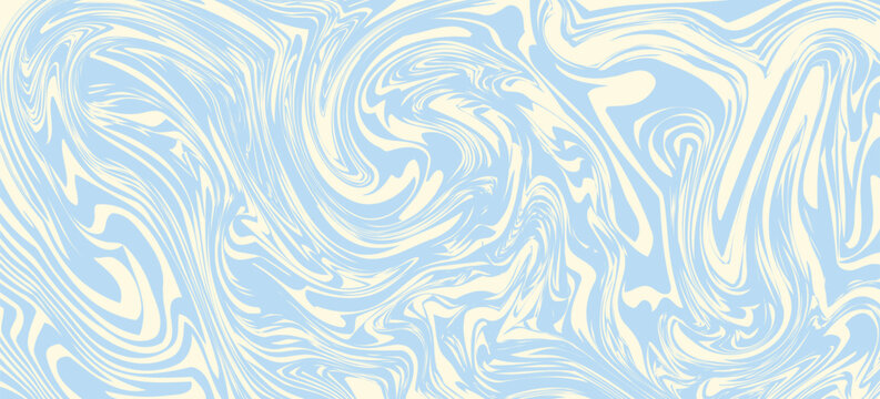 Abstract horizontal background with colorful waves. Trendy vector illustration in style retro 60s, 70s. Pastel colors.eps10