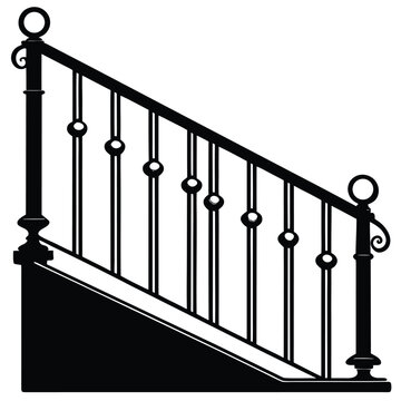 Metal balustrade on a white background illustration