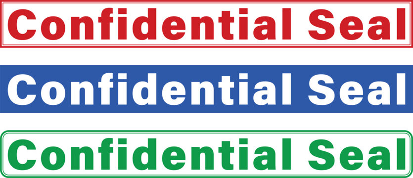 Confidential seal labels with different colored backgrounds for document security