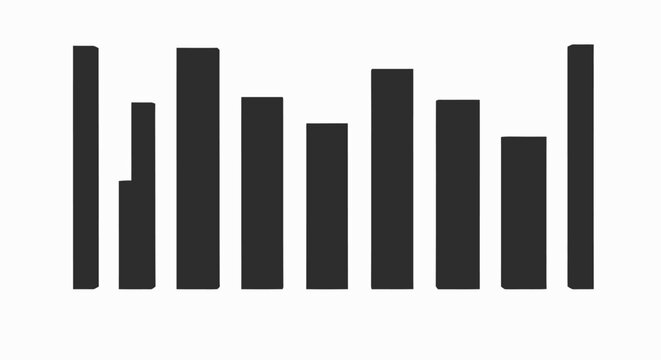 Black bars on white background business graph chart