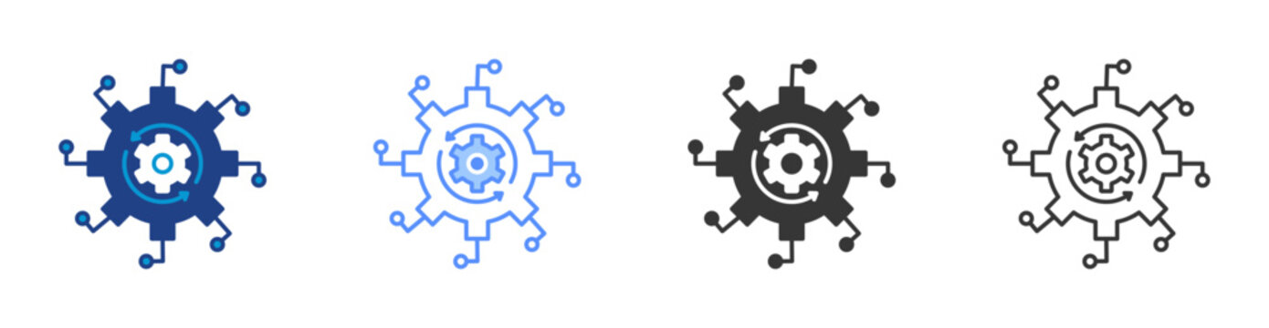 Automation icon set multiple style collection	