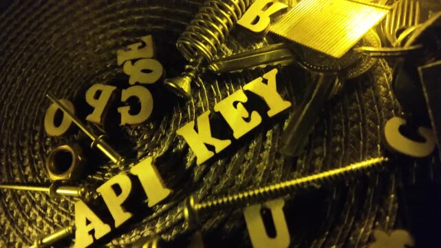 API Key text with mechanical parts and numbers