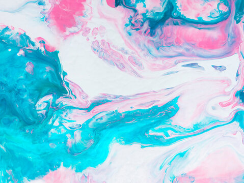 Abstract original painting. Hand drawn, impressionism style, blue and pink color texture