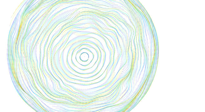 Intricate abstract circular sound wave pattern in vibrant colors