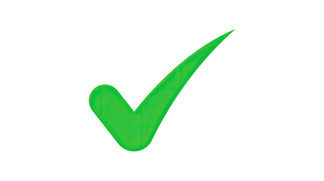 Green checkmark symbol for approval and confirmation