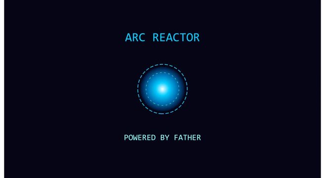 Arc reactor glowing blue energy core digital motion animation background