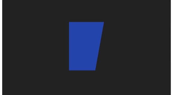 Blue geometric shape morphing animation on minimalist dark animation background