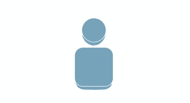 Blue silhouette user icon avatar profile symbol