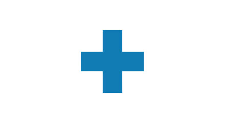 Fototapeta premium Blue cross symbol on white background medical healthcare
