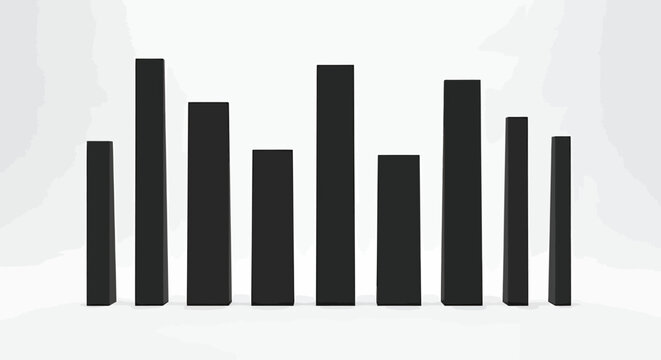 black bar chart graph on white background business statistics