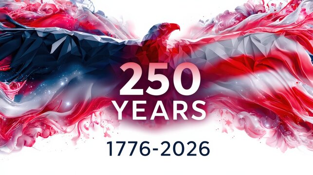 Usa 250th Anniversary Logo with Abstract Patriotic Eagle Background