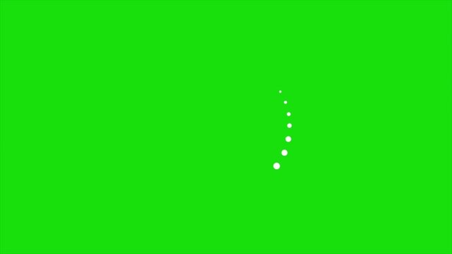 Modern 4K white loading circle animation on green screen background, chroma key buffering icon, progress bar motion graphics, digital processing and waiting symbol overlay