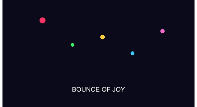 Colorful bouncing dots motion with joyful minimalist animation