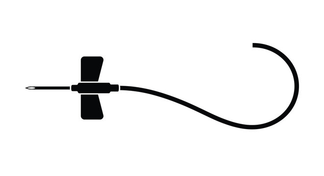 iv catheter silhouette on a white background