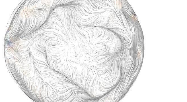 Intricate abstract pattern of swirling lines and dots creates a dynamic composition