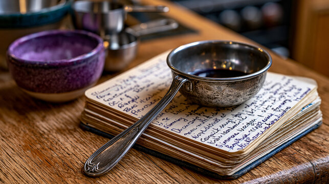 Handwritten slimming world recipe cards splayed on a wooden kitchen table beside measuring cups, sunlight warming the scene, community knowledge passed through personal effort, perfect for healthy c