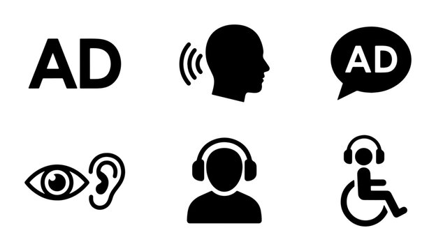 Accessibility Icons Set: Hearing, Vision, Communication, and Disability Symbols for Inclusive Design and Information