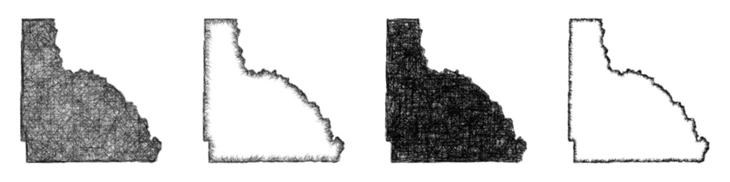 Sketch Lafayette County (Florida) outline map design set