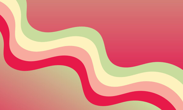 Abstract Retro Wavy Gradient Background with Colorful Organic Curves