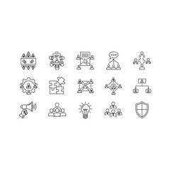 Fototapeta premium Set of business and technology hand drawn doodle icons with business, technology