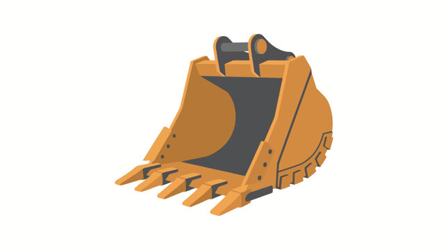 Heavy machinery excavator bucket closeup.