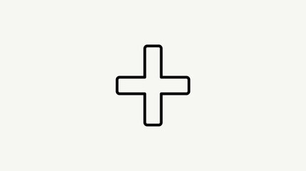 Fototapeta premium Simple Plus Sign Icon on Clean Background