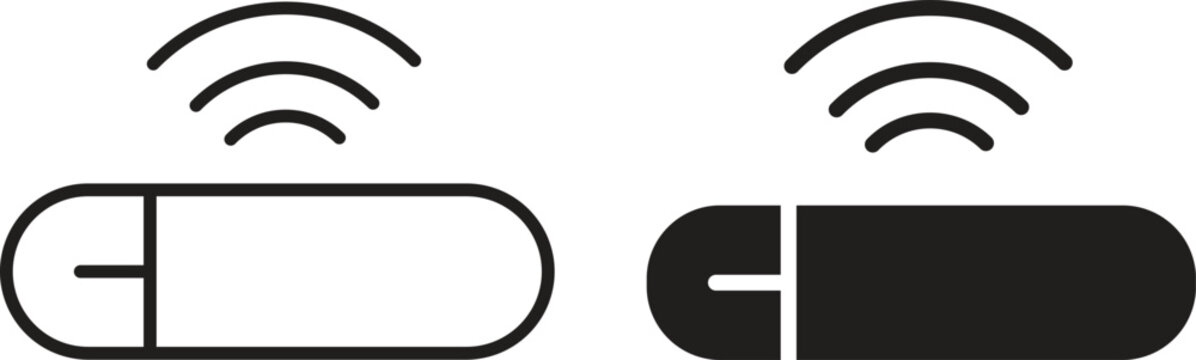 Dog microchip icon collection. Minimal icon and symbol