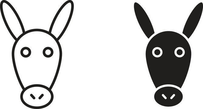 Donkey icon collection. Minimal icon and symbol