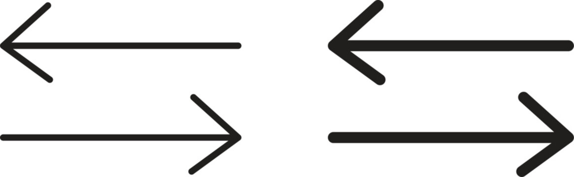 Double arrow icon collection. Minimal icon and symbol
