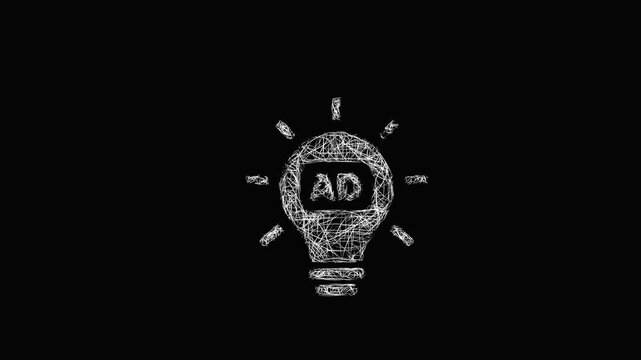 Sketch brand awareness icon animation - smooth progressive reveal