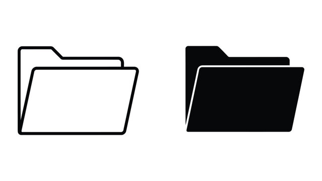Minimal folder icons with open and closed tabs