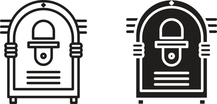 Jukebox icon collection. Minimal icon and symbol